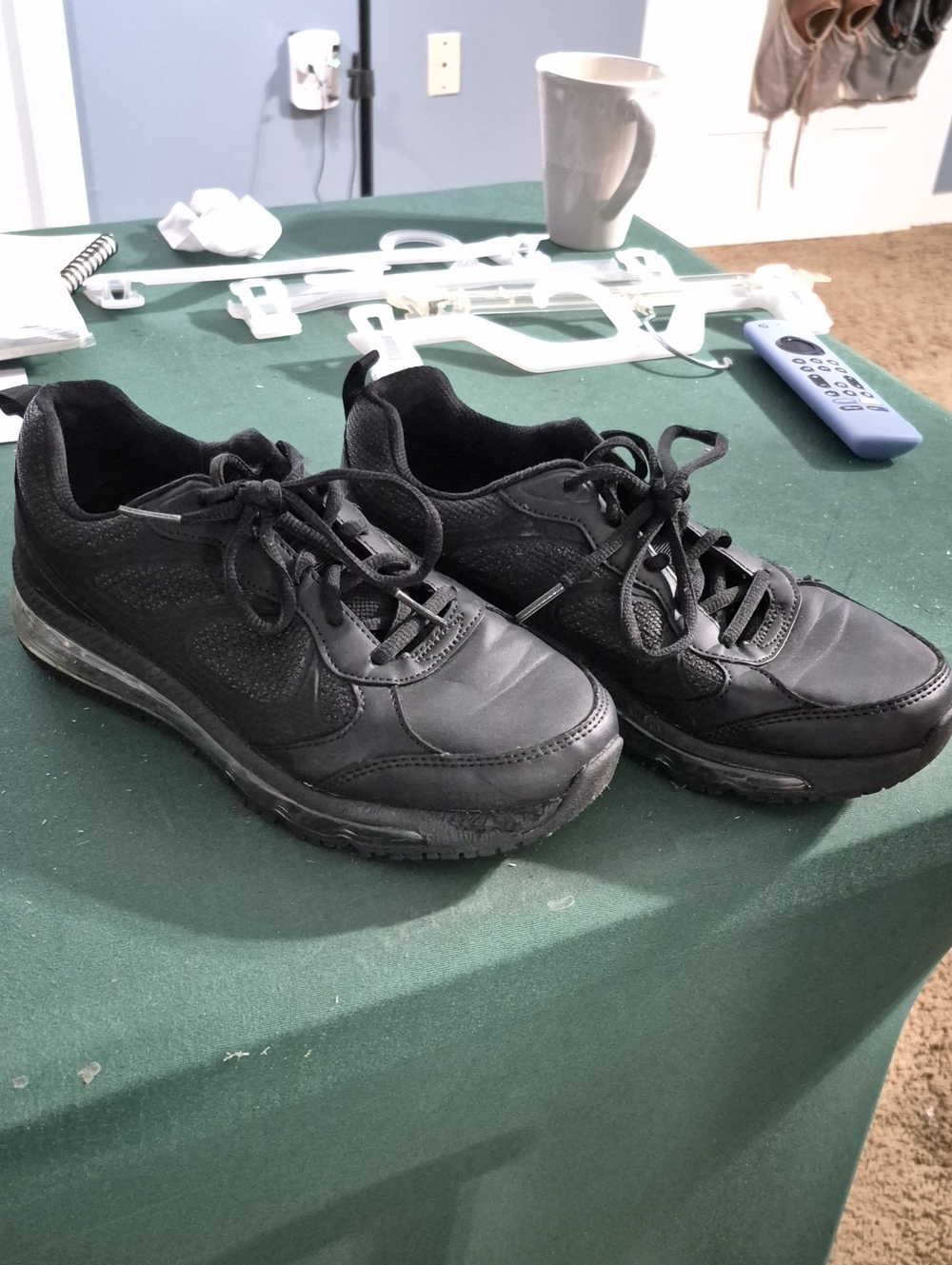 Women's Black Lace-Up Walking Sneakers